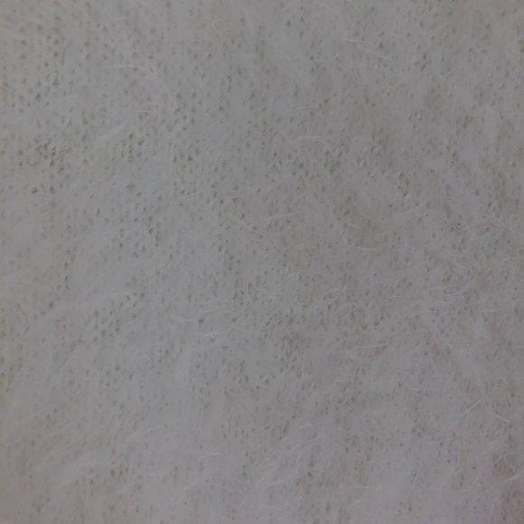 White fuzzy long sleeve top - Picture 3 of 4